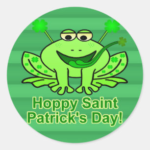 Niedlicher Irish Saint Patrick's Day Frog Runder Aufkleber