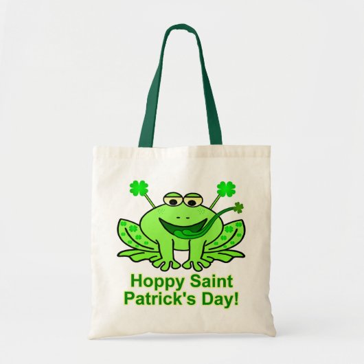 Niedlicher Irish Saint Patrick's Day Frog Tragetasche (Vorne)