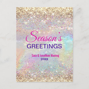 Niedlicher irisierender Glitzer Weihnachten Postkarte