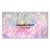 Niedlicher irisierender, unicorrosa Glitzer Magnetische Visitenkarte (Vorderseite)