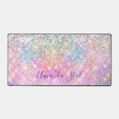 Niedlicher irisierender, unicorrosa Glitzer Schreibtischunterlage (Vorderseite)