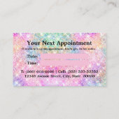 Niedlicher irisierender, unicorrosa Glitzer Terminkarte (Rückseite)