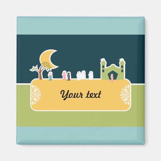 Niedlicher islamischer Kindermoschee Cartoon Mosle Magnet (Vorne)