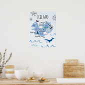 Niedlicher isländischer Reiseplan Poster (Küche)