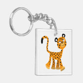 Niedlicher isolierter Cartoon Cheetah Acrylic Schl Schlüsselanhänger (Vorderseite links)