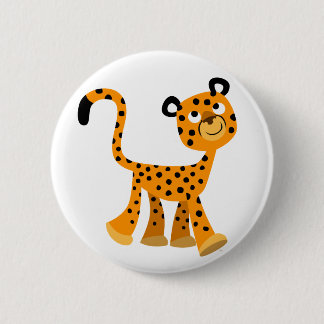 Niedlicher isolierter Cartoon Cheetah Button Abzei