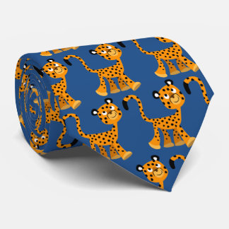 Niedlicher isolierter Cartoon Cheetah Krawatte