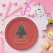 Niedlicher italienischer Buon Natale Custom Tree Pappteller (Party)