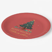 Niedlicher italienischer Buon Natale Custom Tree Pappteller (Schrägansicht)