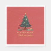 Niedlicher italienischer Buon Natale Custom Tree Serviette (Vorderseite)