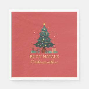 Niedlicher italienischer Buon Natale Custom Tree Serviette