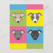 Niedlicher italienischer Windhund Cartoon Farbiger Postkarte (Vorderseite)