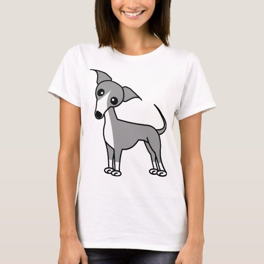 Niedlicher italienischer Windhund - Grau T-Shirt (Vorderseite)