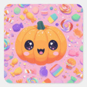 Niedlicher Jack-o-Lantern mit Candy - Aufkleber (Vorderseite)