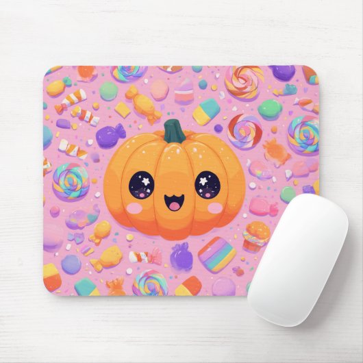 Niedlicher Jack-o-Lantern mit Candy - Mousepad (Mit Mouse)