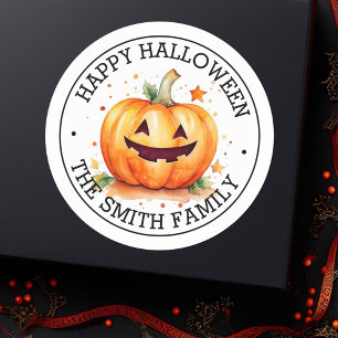 Niedlicher Jack-o-Laterne Happy Halloween Runder Aufkleber