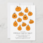 Niedlicher Jack O'lantern Pumpkin CarvingHalloween Einladung (Vorderseite)