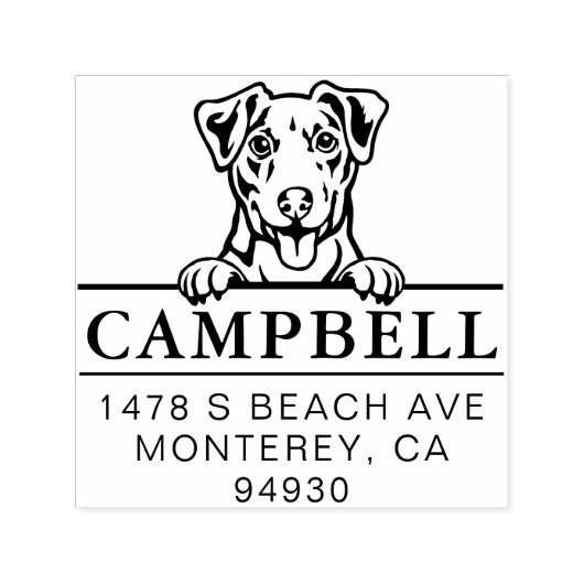Niedlicher Jack Russel Custom Dog Address Briefmar Permastempel (Design)