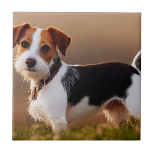 Niedlicher Jack Russel Terrier Dog Foto Fliese
