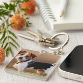 Niedlicher Jack Russel Terrier Dog Foto Schlüsselanhänger (Vorderseite rechts)