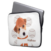 Niedlicher Jack Russell Dog Baseball Jersey und Ba Laptopschutzhülle (Vorderseite Links)