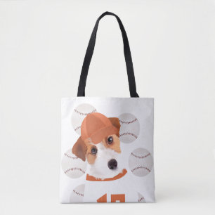 Niedlicher Jack Russell Dog Baseball Jersey und Ba Tasche