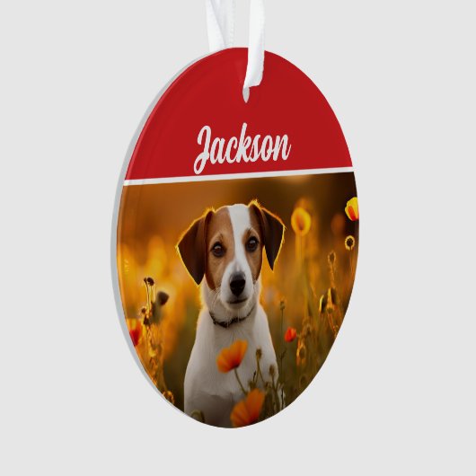 Niedlicher Jack Russell Dog Holiday Weihnachtsfest Ornament (Vorderseite)