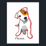 Niedlicher Jack Russell Puppy Poster mit Red Accen<br><div class="desc">Großes Poster für den Hundeliebhaber oder Jack Russell Enthusiast. Es hat ein hübsches Design für Pop</div>