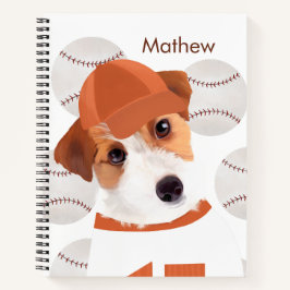Niedlicher Jack Russell Terrier Baseball Lover Notizblock
