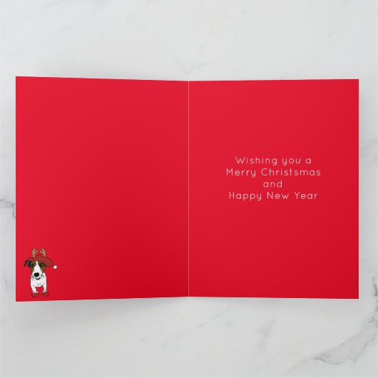 Niedlicher Jack Russell Terrier Dog Weihnachten We Karte (Innenseite)