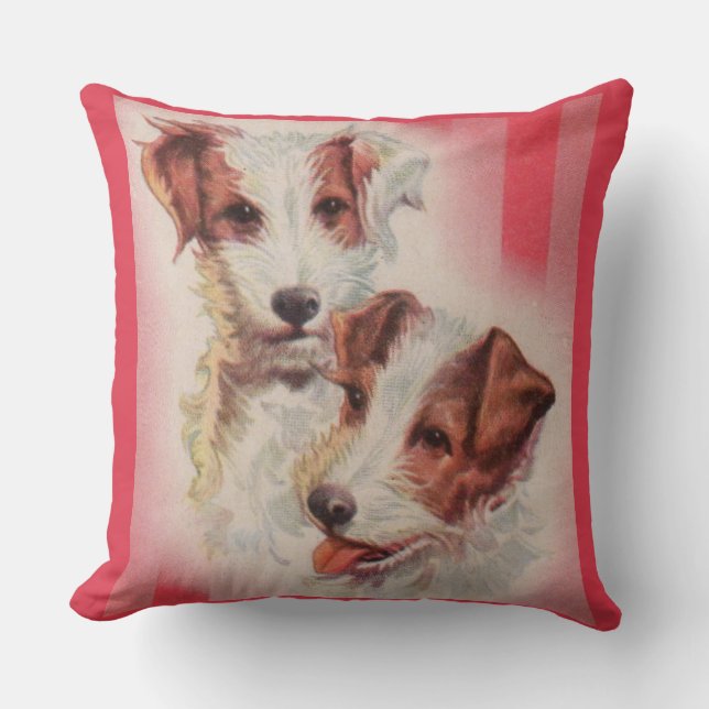 NIEDLICHER Jack Russell Terrier Illustration Kissen (Vorderseite)