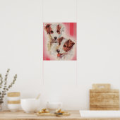 NIEDLICHER Jack Russell Terrier Illustration Poster (Küche)