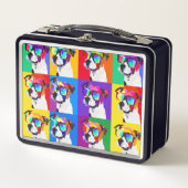 Niedlicher Jack Russell Terrier im Stil Pop Art Metall Brotdose (Vorderseite)