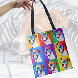 Niedlicher Jack Russell Terrier im Stil Pop Art Tasche