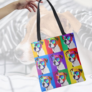Niedlicher Jack Russell Terrier im Stil Pop Art Tasche