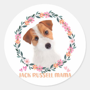 Niedlicher Jack Russell Terrier - Jack Russell Mam Runder Aufkleber