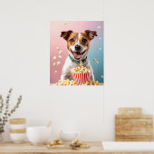 Niedlicher Jack Russell Terrier mit Popcorn Poster (Küche)