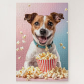 Niedlicher Jack Russell Terrier mit Popcorn Puzzle (Vertikal)