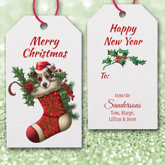 Niedlicher Jack Russell Terrier Puppy Peeking Geschenkanhänger