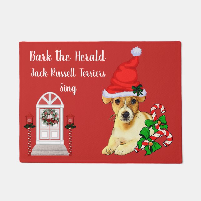 Niedlicher Jack Russell Terrier Weihnachten Fußmatte (Vorderseite)