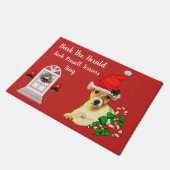 Niedlicher Jack Russell Terrier Weihnachten Fußmatte (Schrägansicht)
