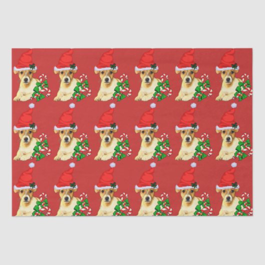Niedlicher Jack Russell Terrier Weihnachten Seidenpapier (Vorderseite)