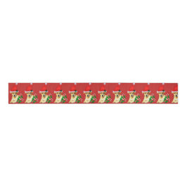 Niedlicher Jack Russell Terrier Welpe Weihnachten Ripsband