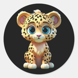 niedlicher Jaguar Runder Aufkleber