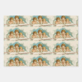 Niedlicher Jahrgang Weihnachten Viktorianische Eng Geschenkpapier Set (Vorderseite 3)