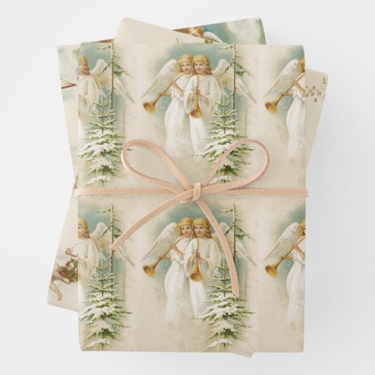 Niedlicher Jahrgang Weihnachten Viktorianische Eng Geschenkpapier Set (Beispiel)