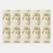 Niedlicher Jahrgang Weihnachten Viktorianische Eng Geschenkpapier Set (Vorderseite)