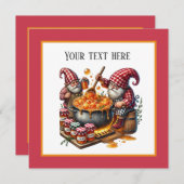 Niedlicher Jam macht Party gnome Einladung (Vorne/Hinten)