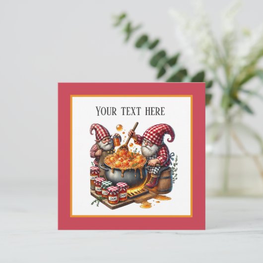 Niedlicher Jam macht Party gnome Einladung (Stehend Vorderseite)