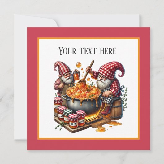 Niedlicher Jam macht Party gnome Einladung (Vorderseite)